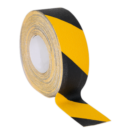 Sealey 50mm x 18m Black & Yellow Self-Adhesive Anti-Slip Tape ANTBY18