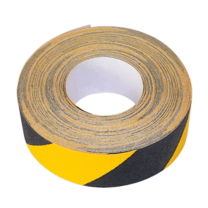 Sealey 50mm x 18m Black & Yellow Self-Adhesive Anti-Slip Tape ANTBY18
