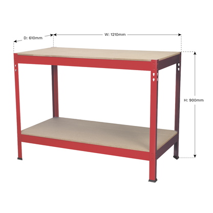 Sealey 1.2m Steel Workbench with Wooden Top AP1210