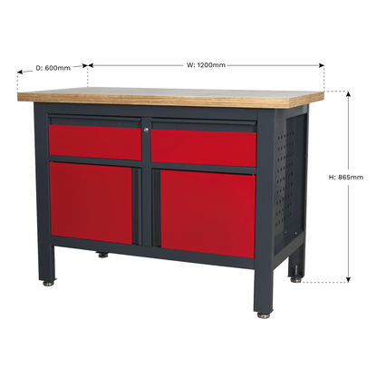 Sealey Workstation with 2 Drawers & 2 Cupboards AP1372A