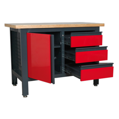 Sealey Workstation with 3 Drawers & Cupboard AP1372B