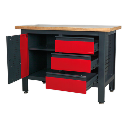 Sealey Workstation with 3 Drawers & Cupboard AP1372B