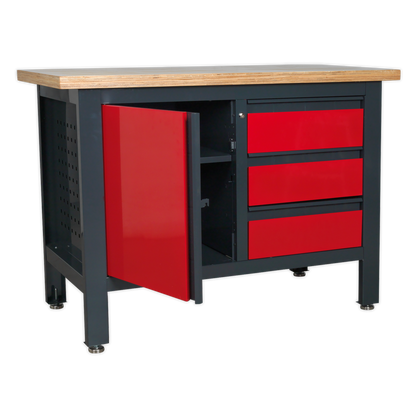 Sealey Workstation with 3 Drawers & Cupboard AP1372B