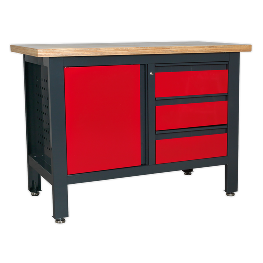 Sealey Workstation with 3 Drawers & Cupboard AP1372B