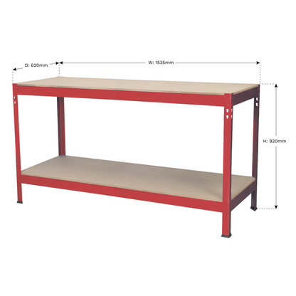 Sealey 1.53m Steel Workbench with Wooden Top AP1535