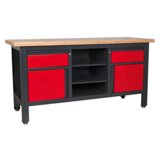 Sealey Workstation with 2 Drawers, 2 Cupboards & Open Storage AP1905A