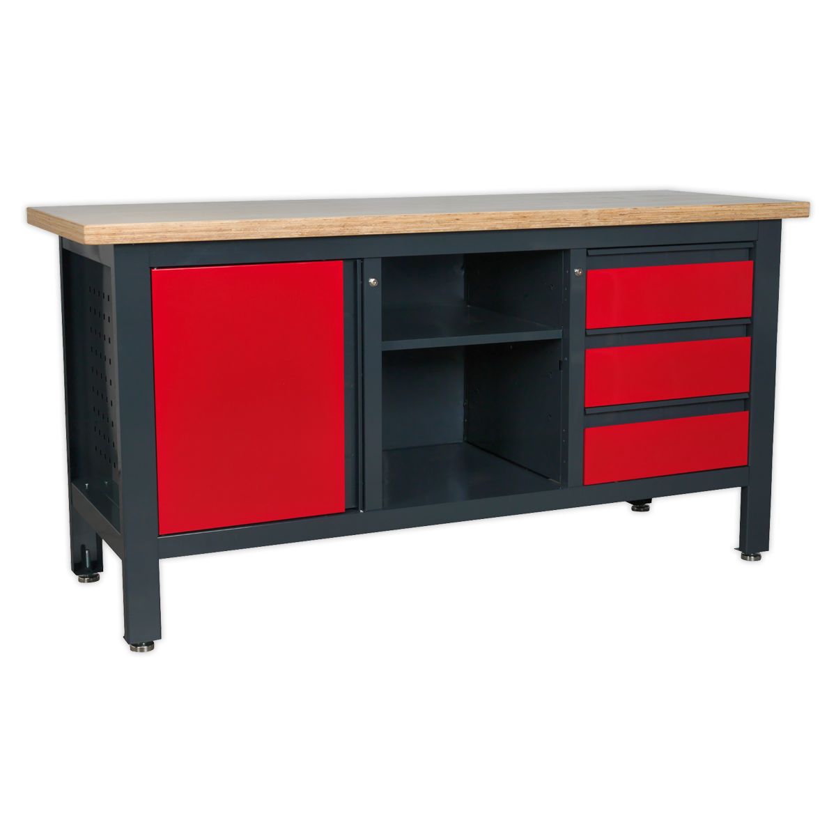 Sealey Workstation with 3 Drawers, 1 Cupboard & Open Storage AP1905B