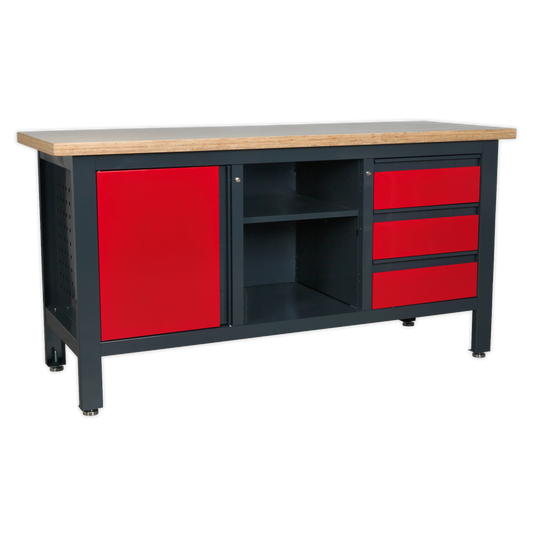 Sealey Workstation with 3 Drawers, 1 Cupboard & Open Storage AP1905B