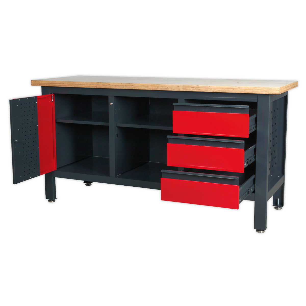 Sealey Workstation with 3 Drawers, 1 Cupboard & Open Storage AP1905B