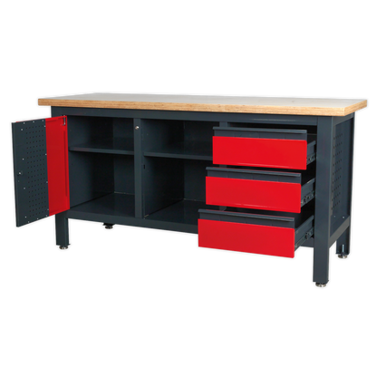 Sealey Workstation with 3 Drawers, 1 Cupboard & Open Storage AP1905B