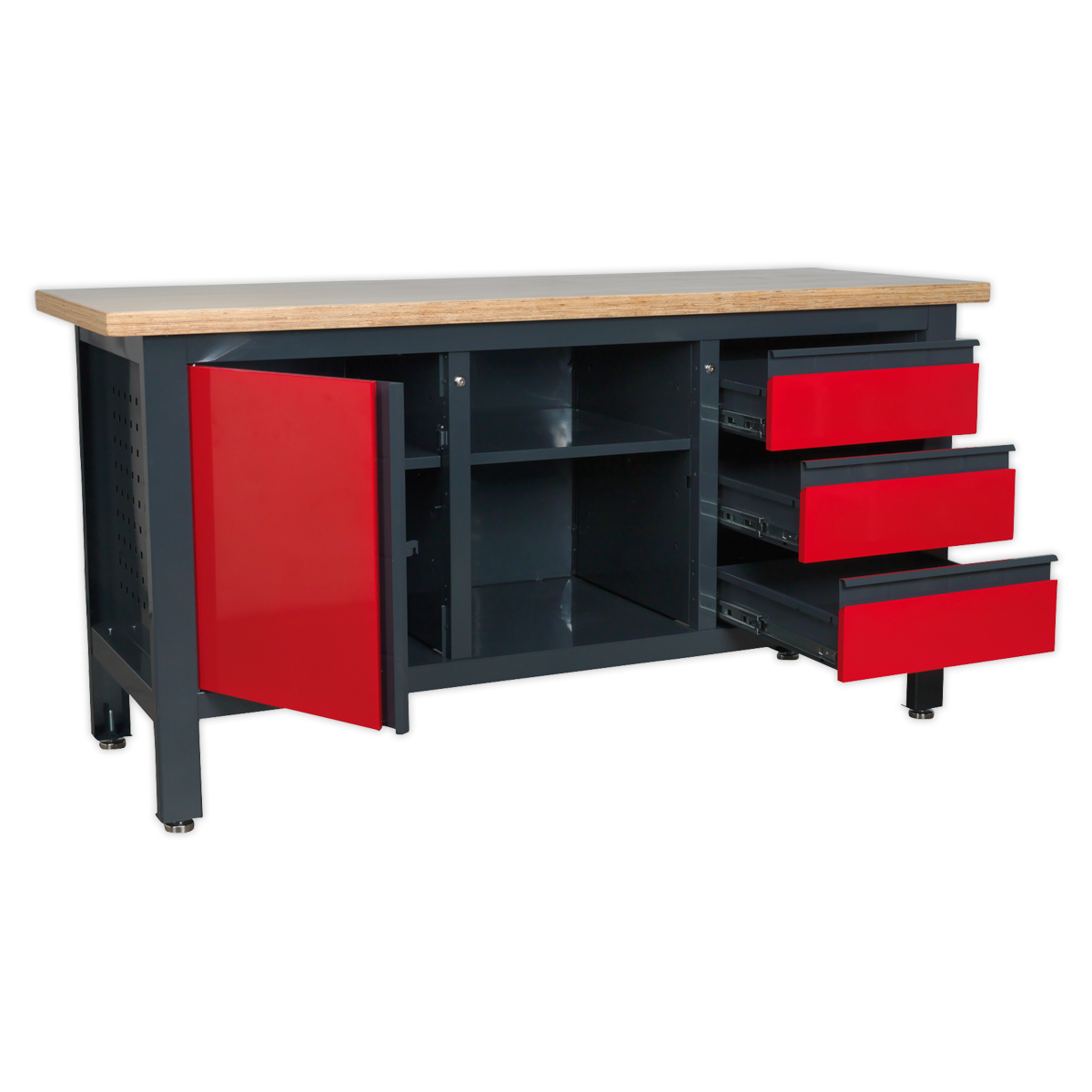 Sealey Workstation with 3 Drawers, 1 Cupboard & Open Storage AP1905B