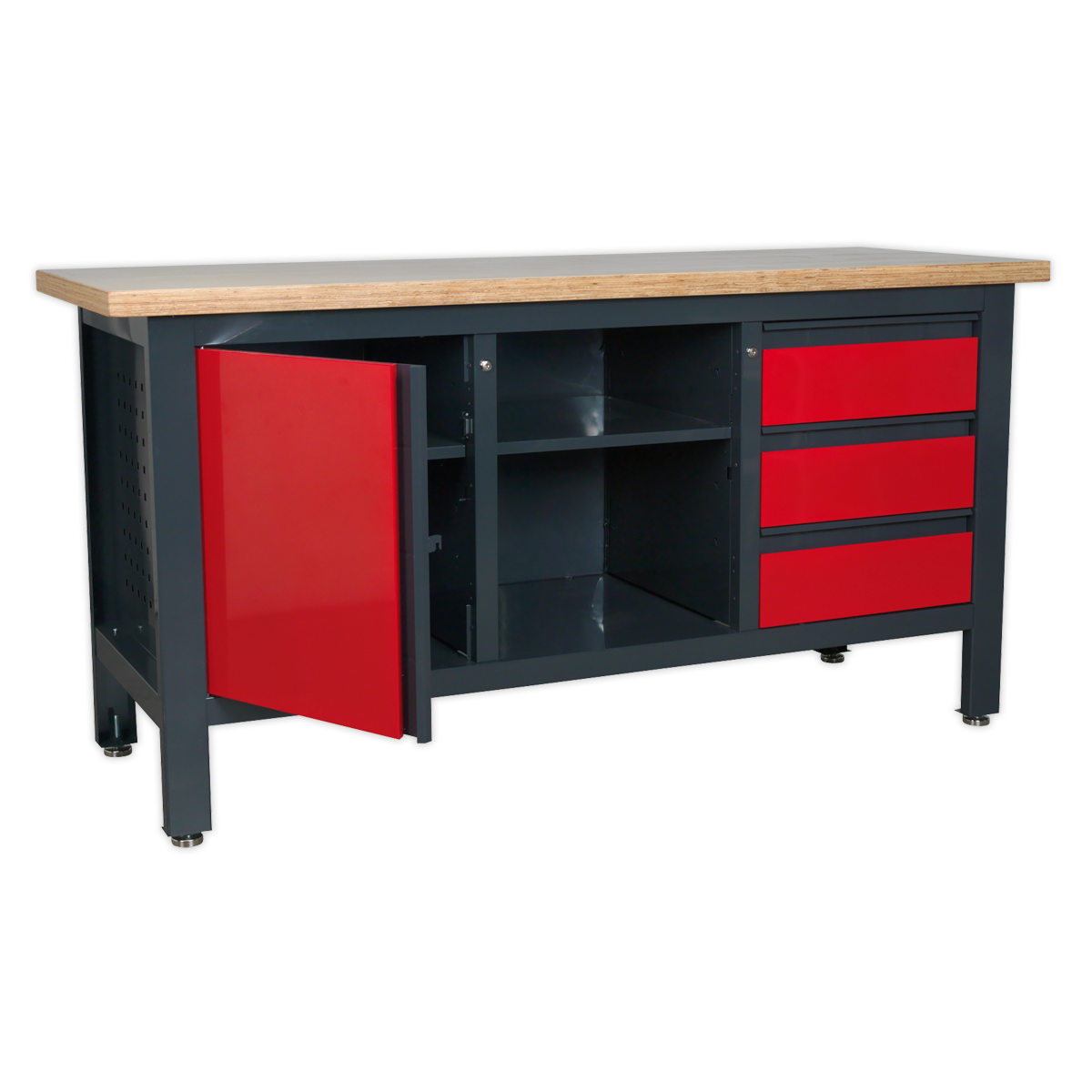 Sealey Workstation with 3 Drawers, 1 Cupboard & Open Storage AP1905B