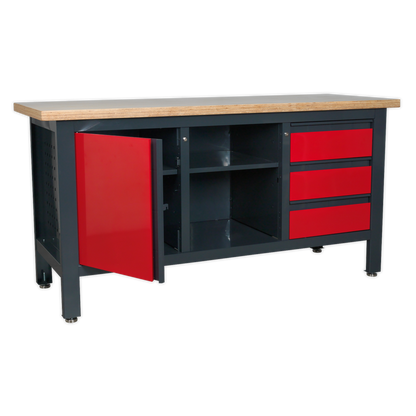 Sealey Workstation with 3 Drawers, 1 Cupboard & Open Storage AP1905B