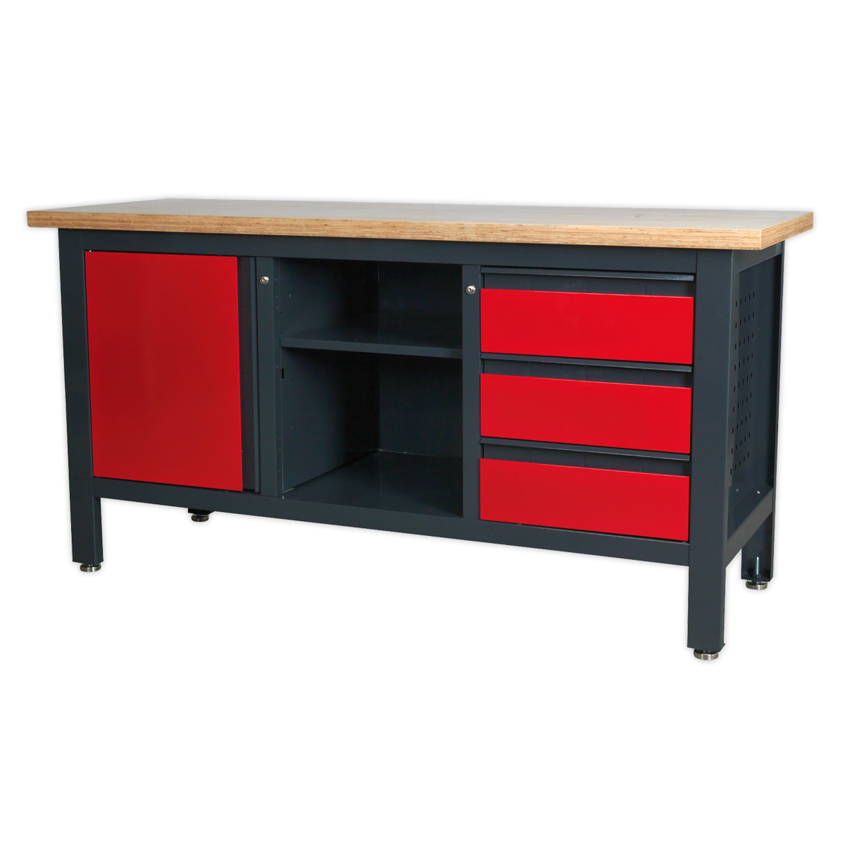 Sealey Workstation with 3 Drawers, 1 Cupboard & Open Storage AP1905B
