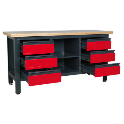 Sealey Workstation with 6 Drawers & Open Storage AP1905D