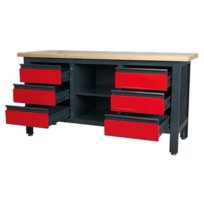 Sealey Workstation with 6 Drawers & Open Storage AP1905D