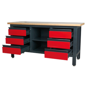 Sealey Workstation with 6 Drawers & Open Storage AP1905D