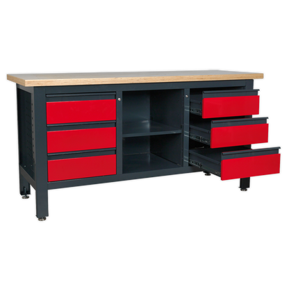 Sealey Workstation with 6 Drawers & Open Storage AP1905D