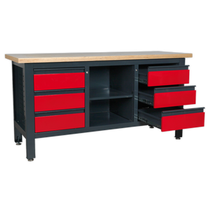 Sealey Workstation with 6 Drawers & Open Storage AP1905D