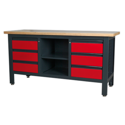Sealey Workstation with 6 Drawers & Open Storage AP1905D