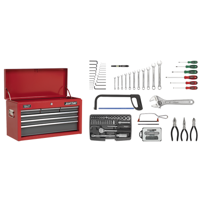 Sealey 6 Drawer Topchest with Ball-Bearing Slides & 98pc Tool Kit AP2201BBCOMBO