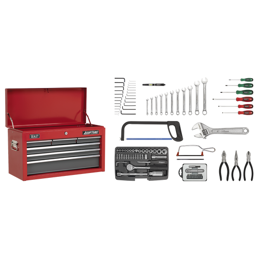 Sealey 6 Drawer Topchest with Ball-Bearing Slides & 98pc Tool Kit AP2201BBCOMBO