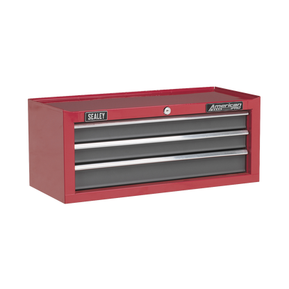 Sealey 3 Drawer Mid-Box with Ball-Bearing Slides - Red/Grey AP22309BB