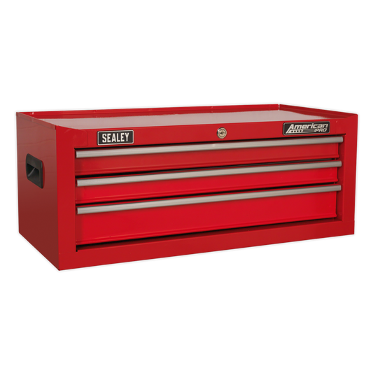 Sealey 3 Drawer Mid-Box with Ball-Bearing Slides - Red AP223