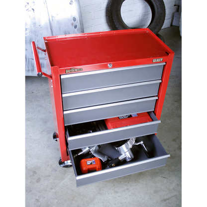 Sealey 5 Drawer Rollcab with Ball-Bearing Slides - Red/Grey AP22505BB