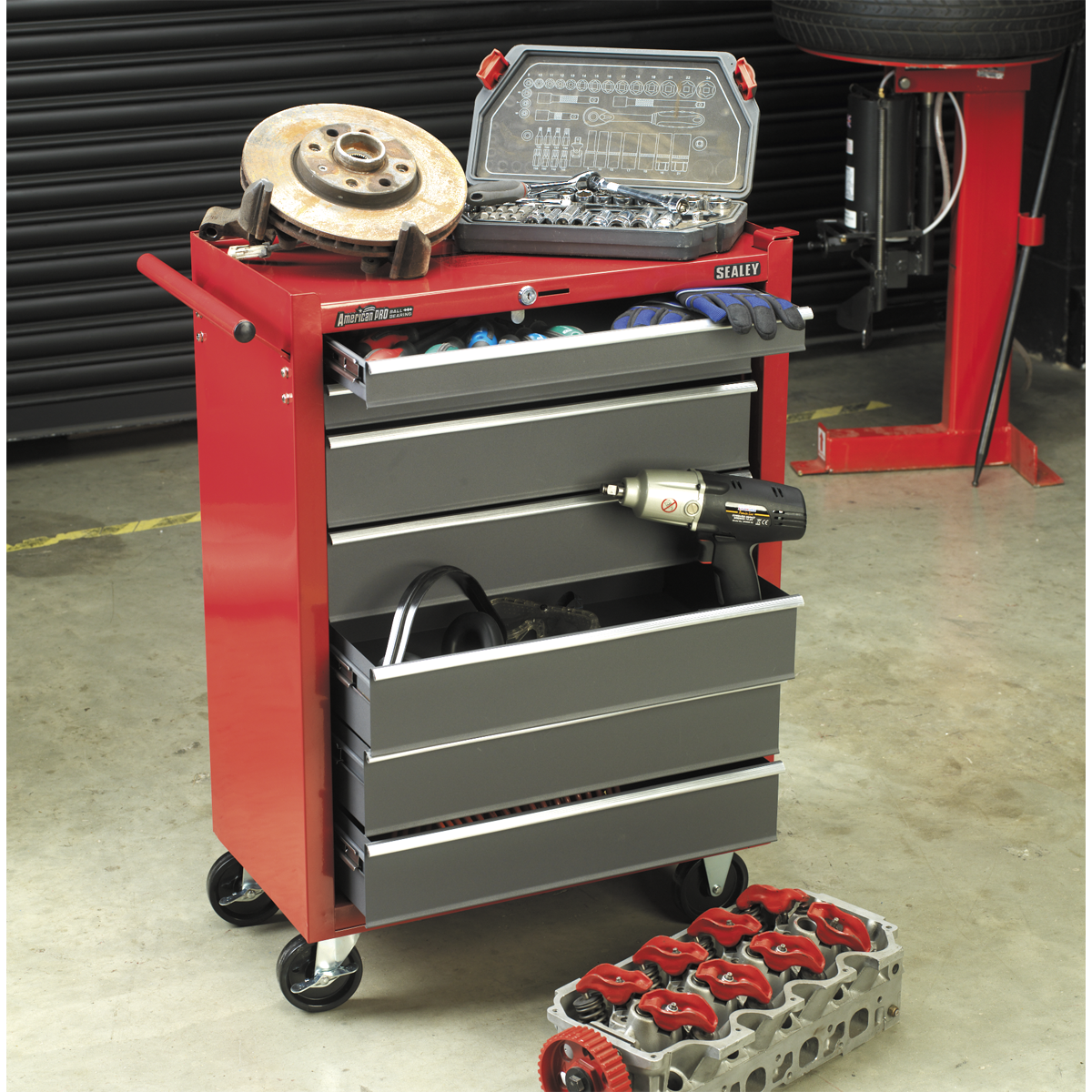 Sealey 7 Drawer Rollcab with Ball-Bearing Slides - Red/Grey AP22507BB