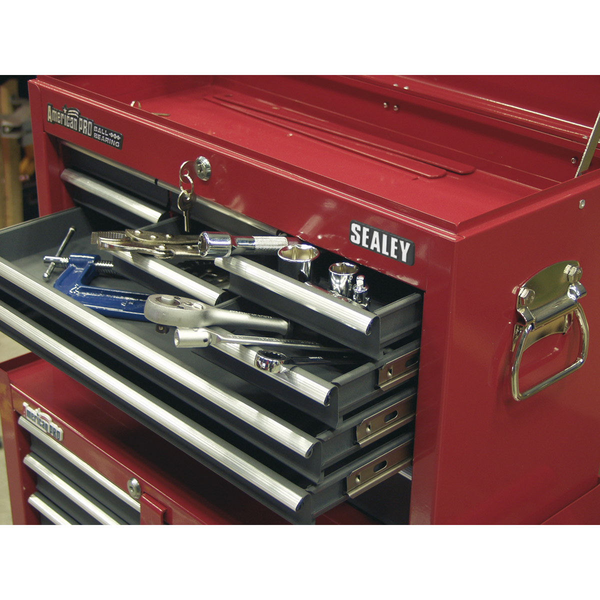 Sealey 9 Drawer Topchest with Ball-Bearing Slides - Red/Grey AP22509BB