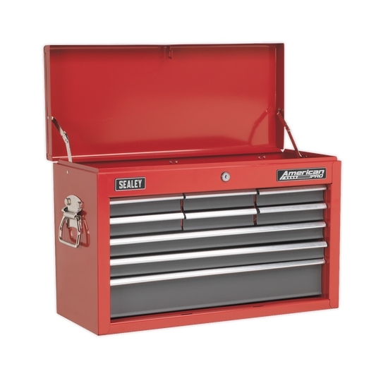 Sealey 9 Drawer Topchest with Ball-Bearing Slides - Red/Grey AP22509BB