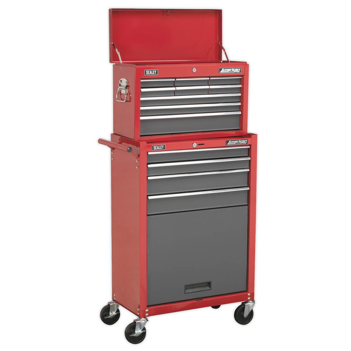 Sealey 13 Drawer Topchest & Rollcab Combination with Ball-Bearing Slides - Red/Grey AP22513BB