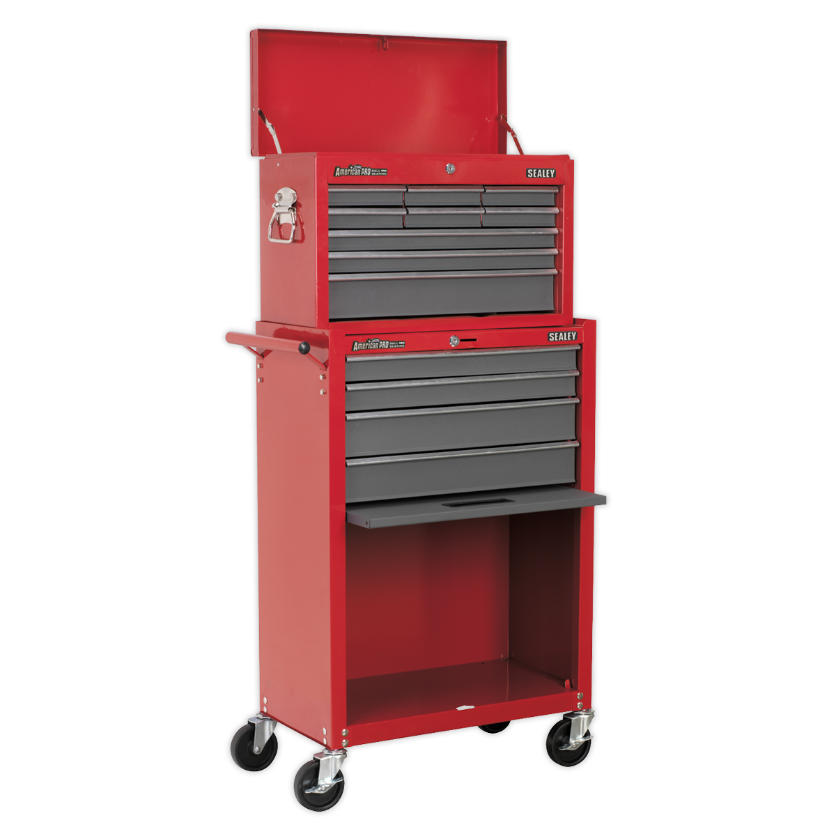 Sealey 13 Drawer Topchest & Rollcab Combination with Ball-Bearing Slides - Red/Grey AP22513BB