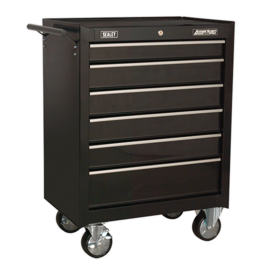 Sealey 6 Drawer Rollcab with Ball-Bearing Slides - Black AP226B