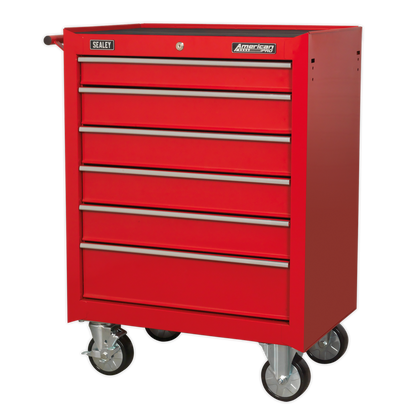 Sealey 6 Drawer Rollcab with Ball-Bearing Slides - Red AP226