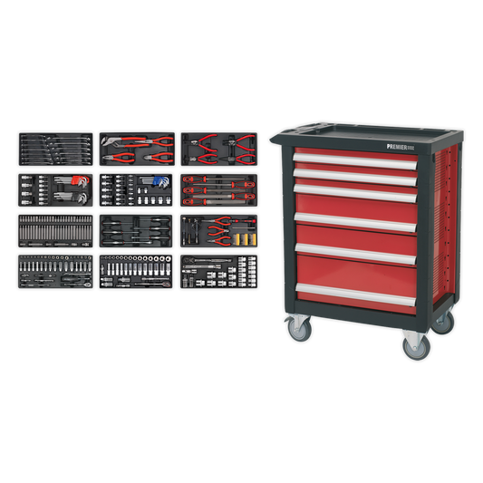 Sealey Rollcab 6 Drawer with Ball-Bearing Slides with 298pc Tool Kit AP2406TBTC01