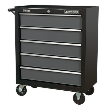 Sealey 5 Drawer Rollcab with Ball-Bearing Slides - Black/Grey AP2505B