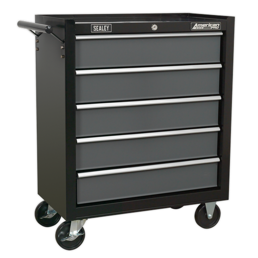 Sealey 5 Drawer Rollcab with Ball-Bearing Slides - Black/Grey AP2505B