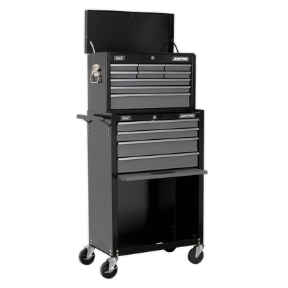 Sealey 13 Drawer Topchest & Rollcab Combination with Ball-Bearing Slides - Black/Grey AP2513B
