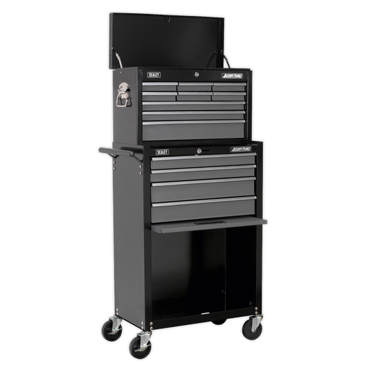 Sealey 13 Drawer Topchest & Rollcab Combination with Ball-Bearing Slides - Black/Grey AP2513B