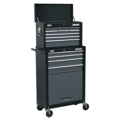 Sealey 13 Drawer Topchest & Rollcab Combination with Ball-Bearing Slides - Black/Grey AP2513B