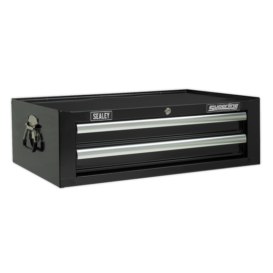 Sealey 2 Drawer Mid-Box with Ball-Bearing Slides - Black AP26029TB