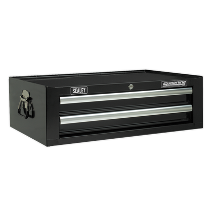 Sealey 2 Drawer Mid-Box with Ball-Bearing Slides - Black AP26029TB