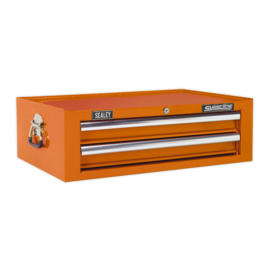 Sealey 2 Drawer Mid-Box with Ball-Bearing Slides - Orange AP26029TO