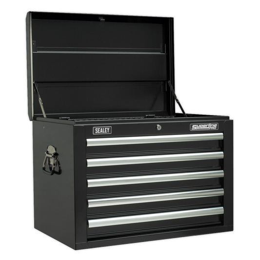 Sealey 5 Drawer Topchest with Ball-Bearing Slides - Black AP26059TB