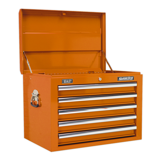 Sealey 5 Drawer Topchest with Ball-Bearing Slides - Orange AP26059TO