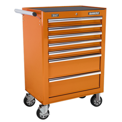 Sealey 7 Drawer Rollcab with Ball-Bearing Slides - Orange AP26479TO