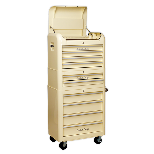 Sealey 10 Drawer Retro Style Topchest, Mid-Box & Rollcab Combo AP28COMBO2