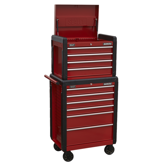 Sealey Topchest 4 Drawer & Rollcab 6 Drawer Combination AP3410STACK